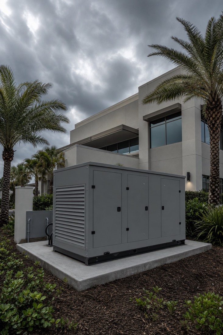 Commercial generator outside a Florida medical office building